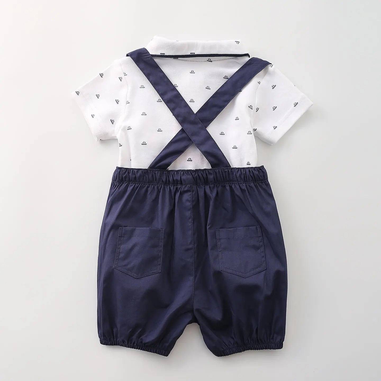 Navy And White Vintage Overall Set Ollies Place