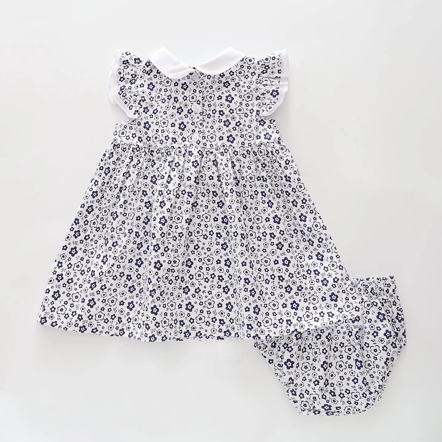 Navy Daisy Bloomers and Dress Set Ollies Place