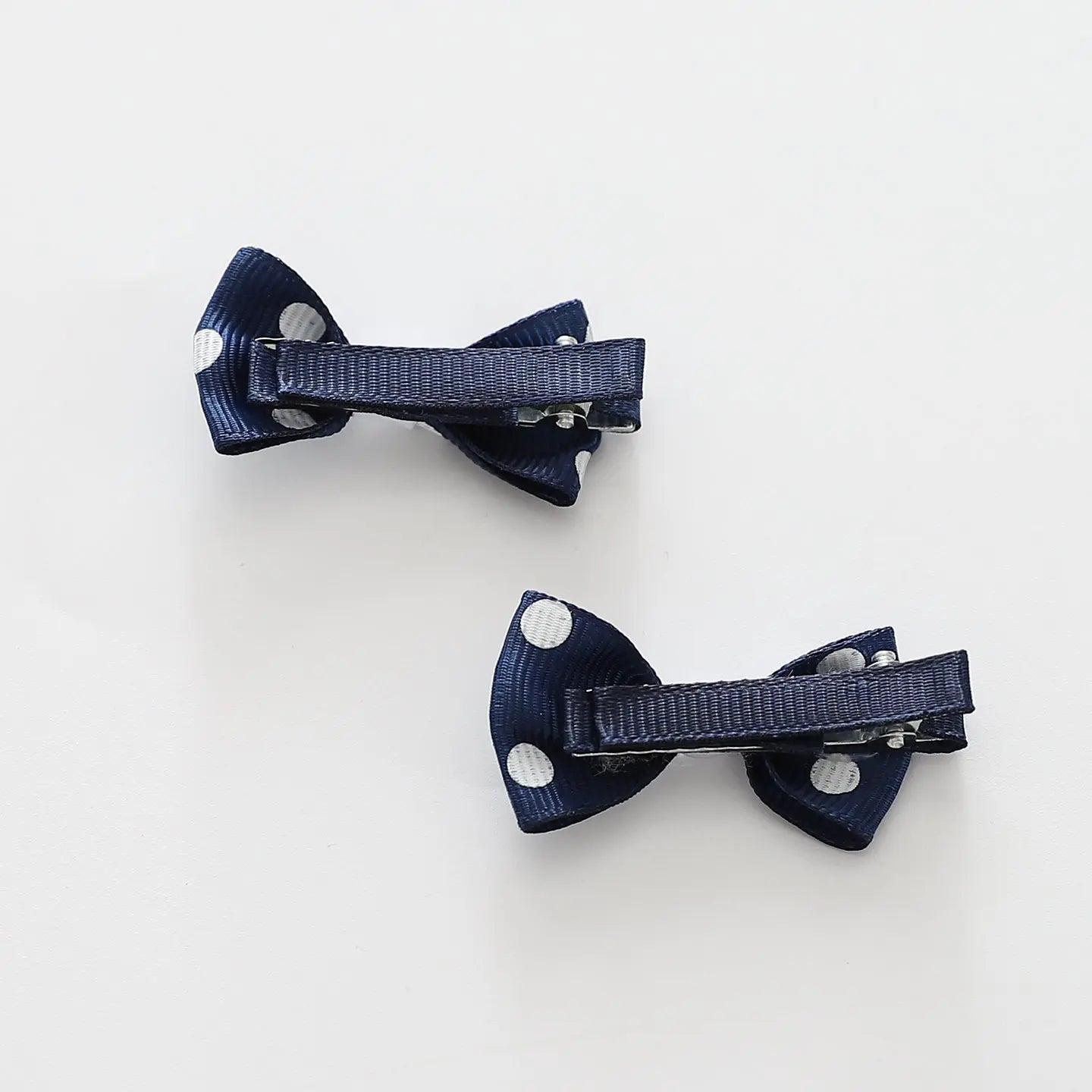 Navy Polka Dot Bow Hair Clips 2 Pack Ollies Place