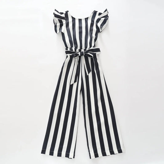 Navy Stripe Girls Jumpsuit Ollies Place