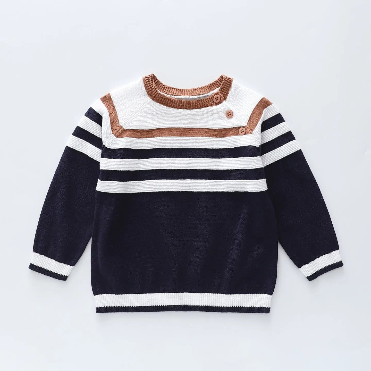 Navy Stripe Knit Jumper Ollies Place