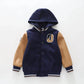 Navy Varsity Hooded Jacket Ollies Place
