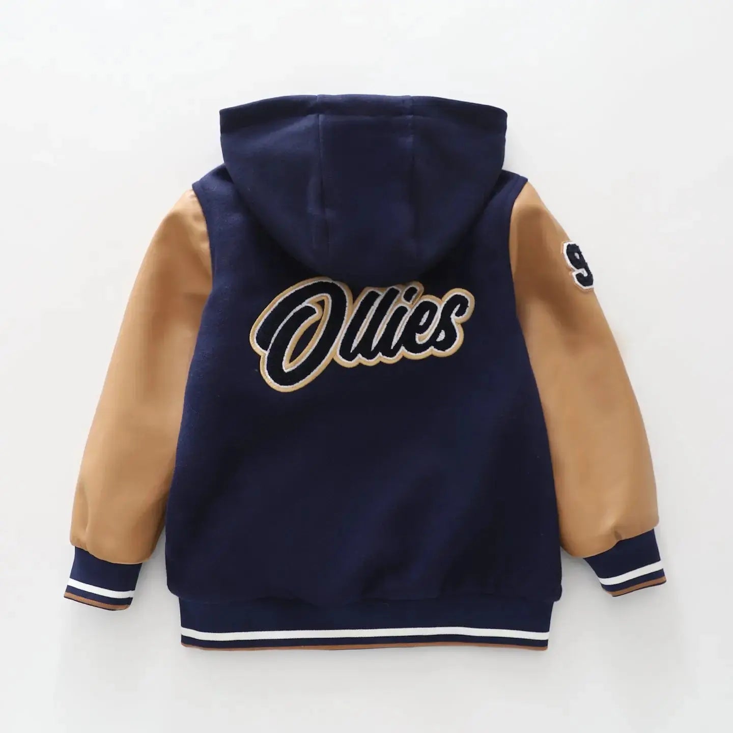 Navy Varsity Hooded Jacket Ollies Place