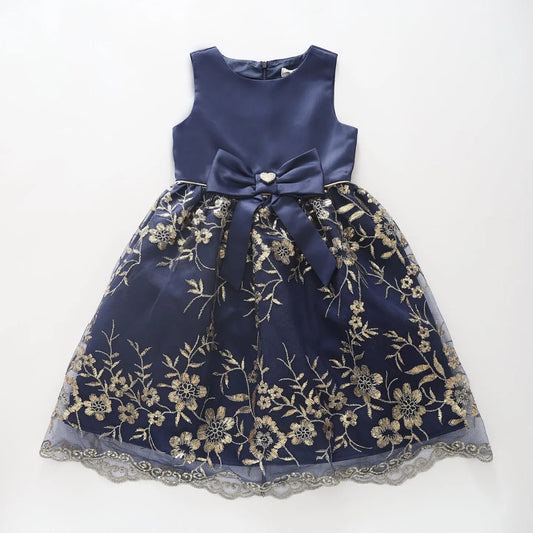 Navy & Gold Party Dress, Hayley Ollies Place