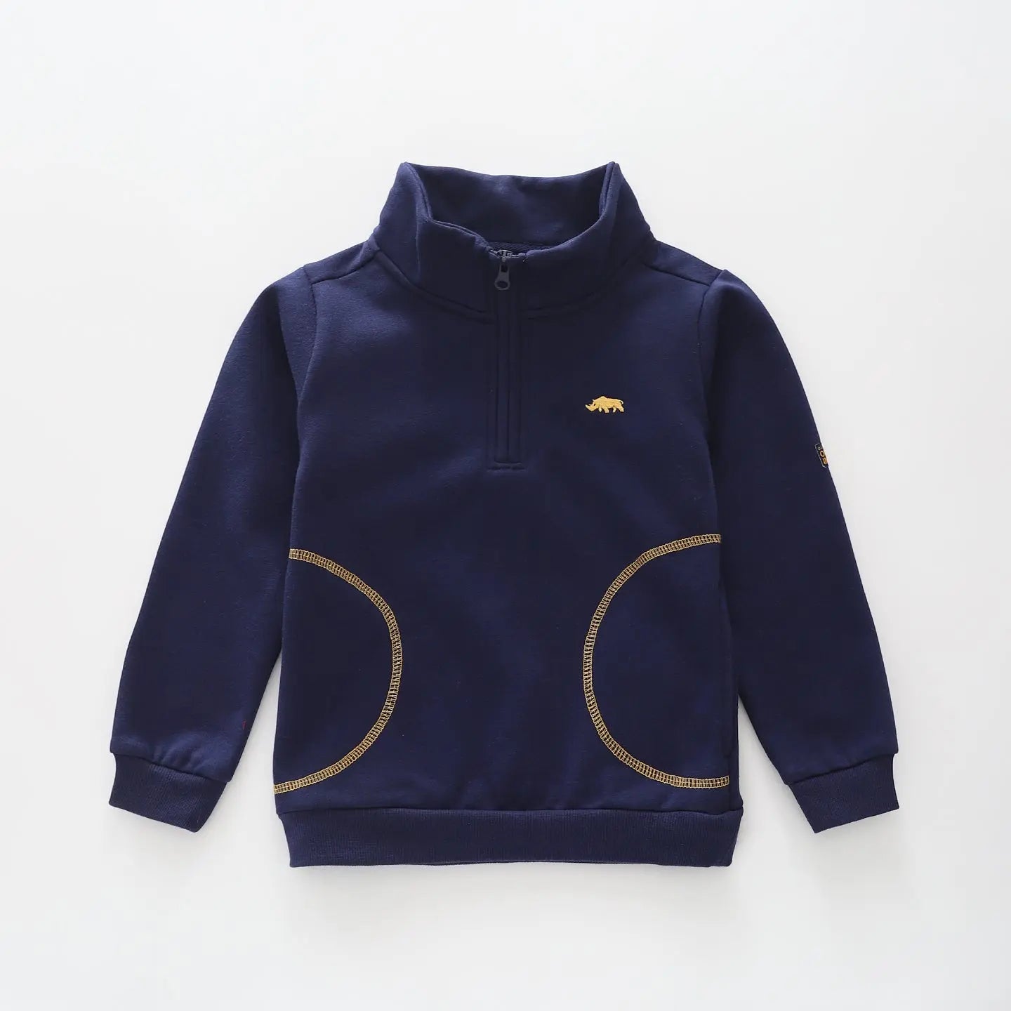 Navy ½ Zip Collar Sweat Top Ollies Place