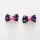 Navy and Pink Polka Dot Bow Hair Clips 2 Pack Ollies Place