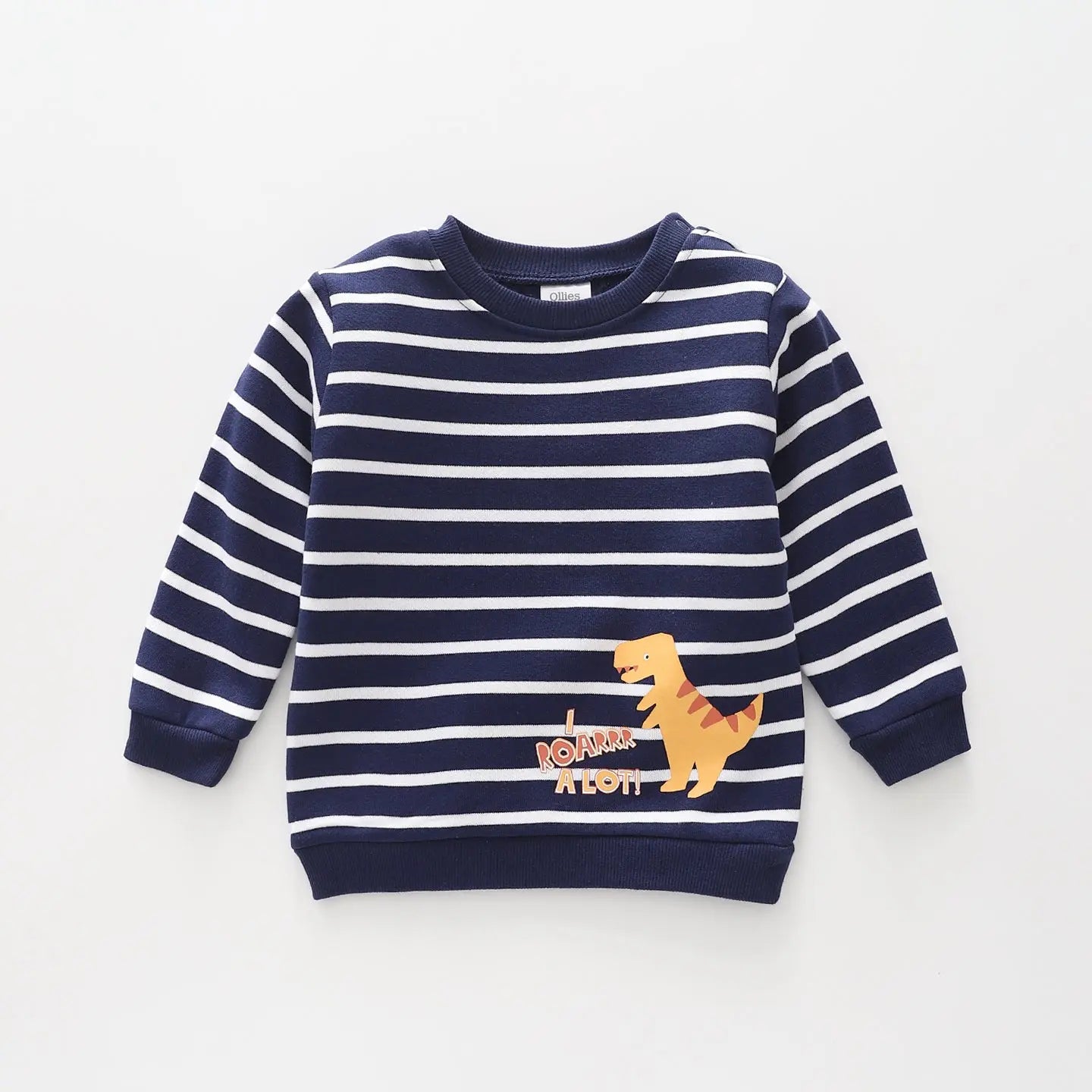 Navy and White Striped Sweat Top Ollies Place