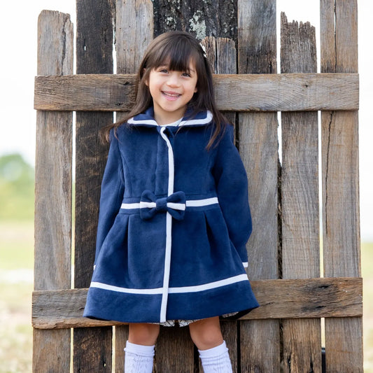 Navy and White Trim Coat Ollies Place