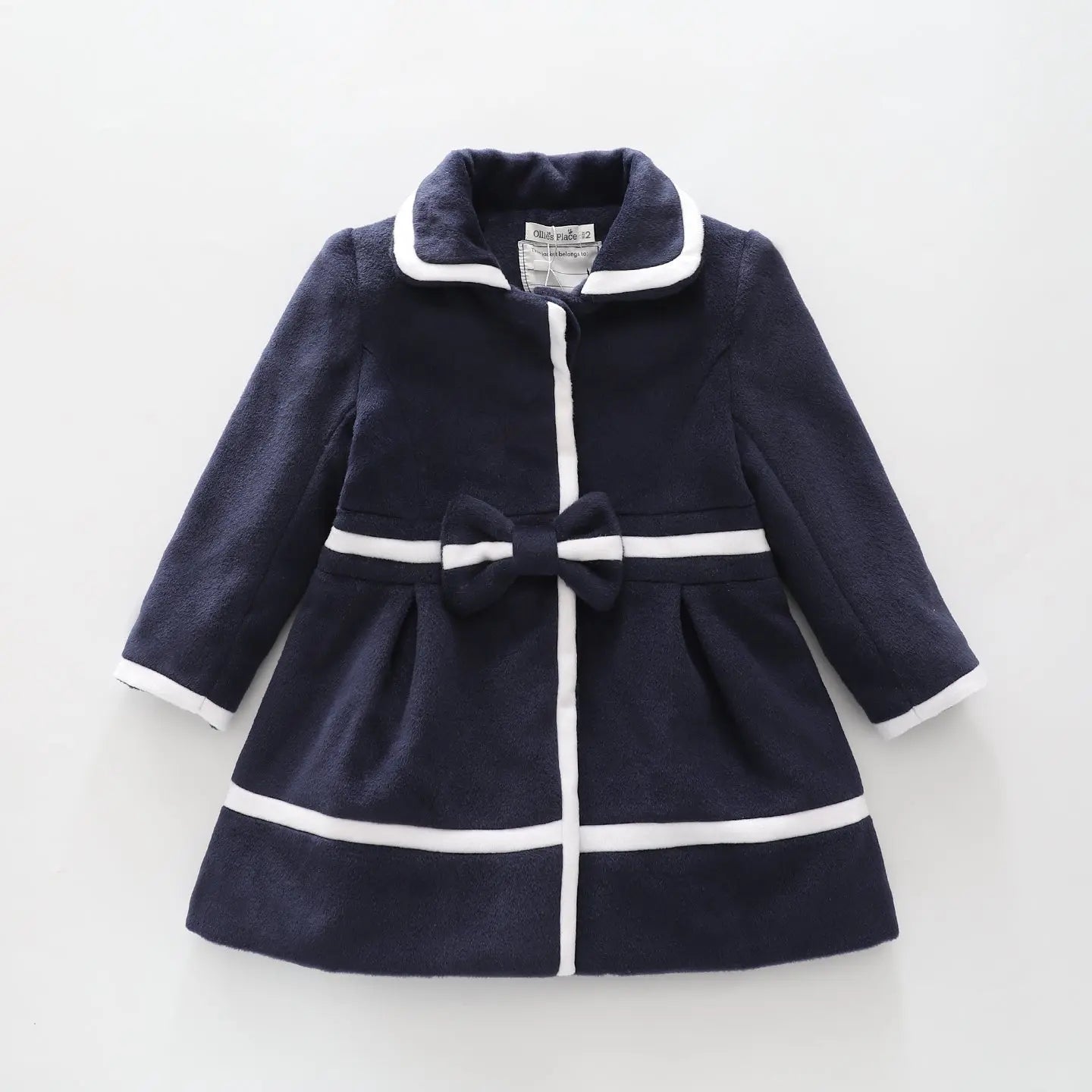 Navy and White Trim Coat Ollies Place
