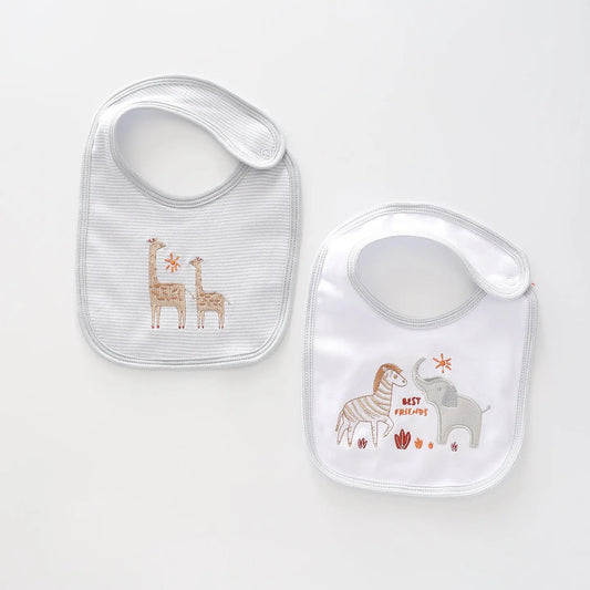 New-born Baby Safari 2 Piece Bib Set Ollies Place