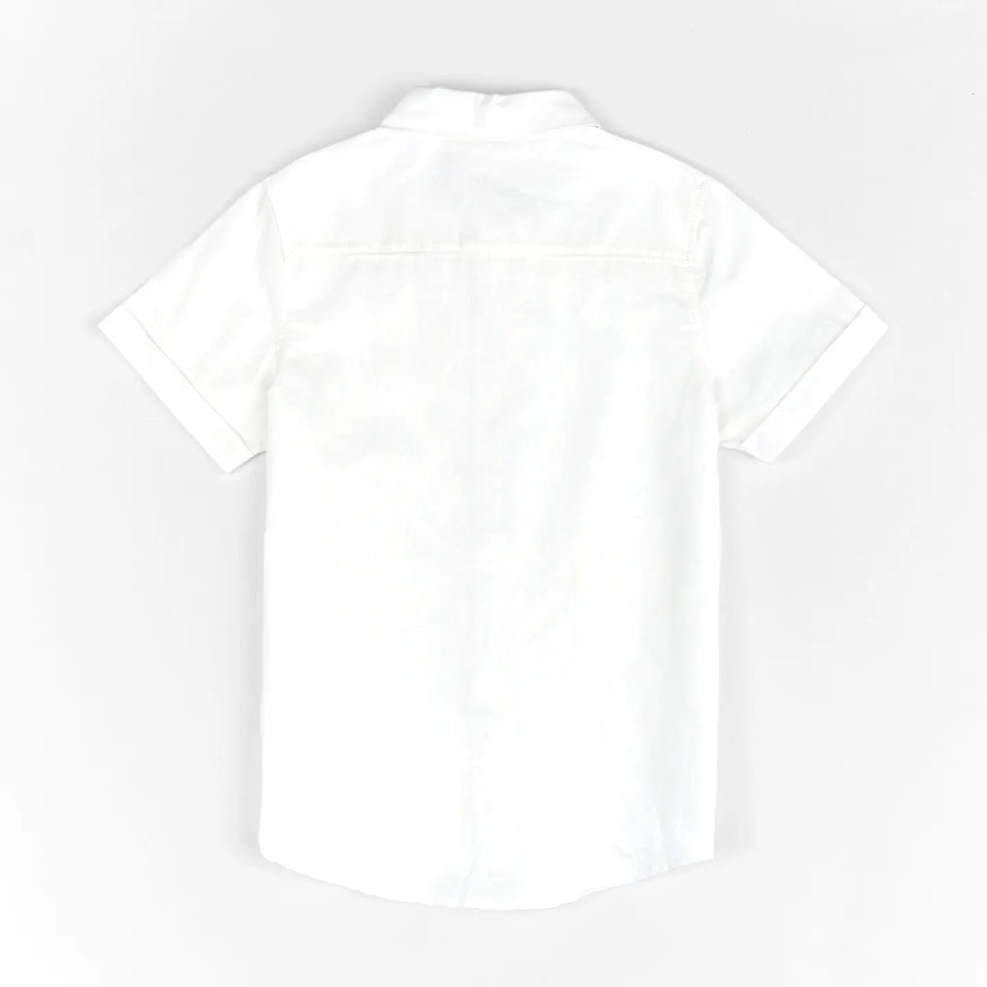 Older Boys 100% Linen White Woven Shirt Ollies Place