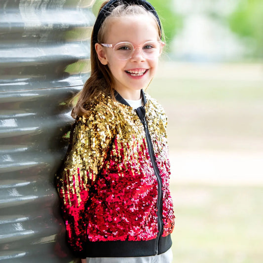 Ombre Sequin Bomber Jacket Ollies Place