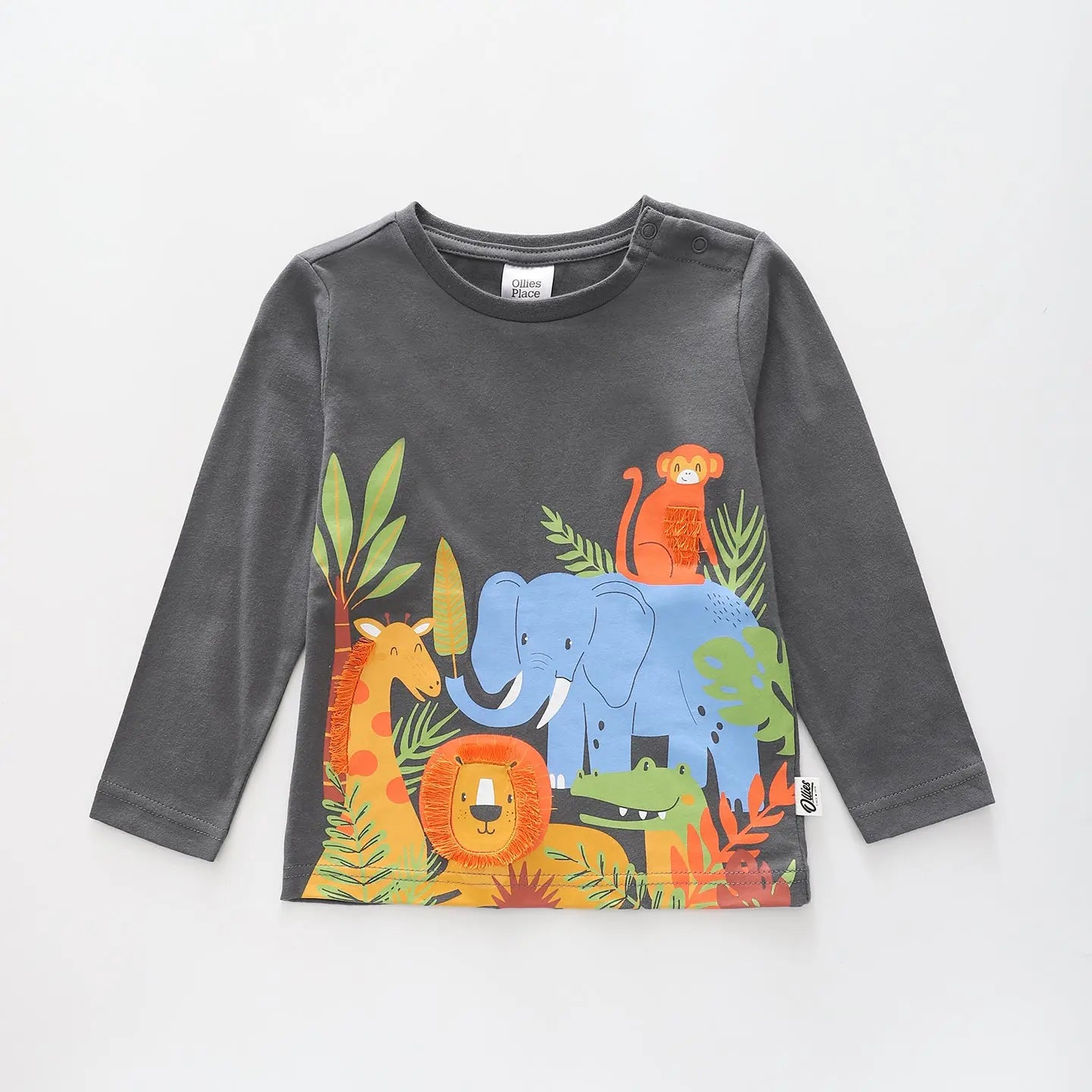 On Safari - Grey, Infant Boys Top Ollies Place