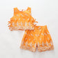 Orange Eyelet Top and Shorts Set Ollies Place