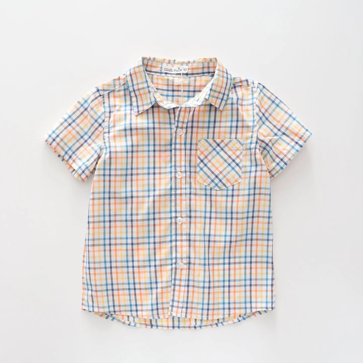 Orange and Blue Collared Shirt Ollies Place