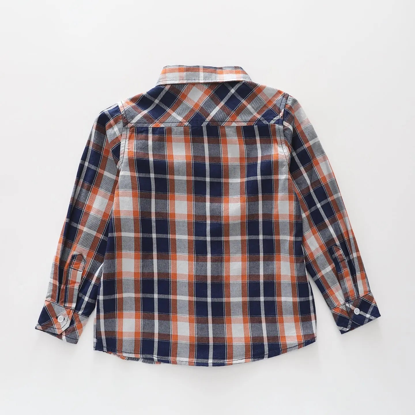 Orange and Navy Blue Check Shirt Ollies Place