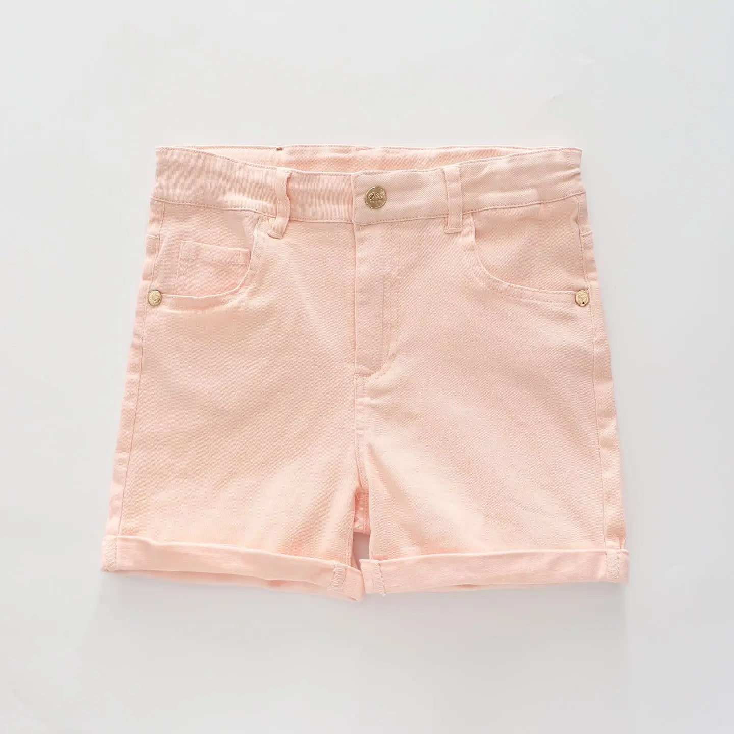 Pastel Peach Denim Shorts Ollies Place