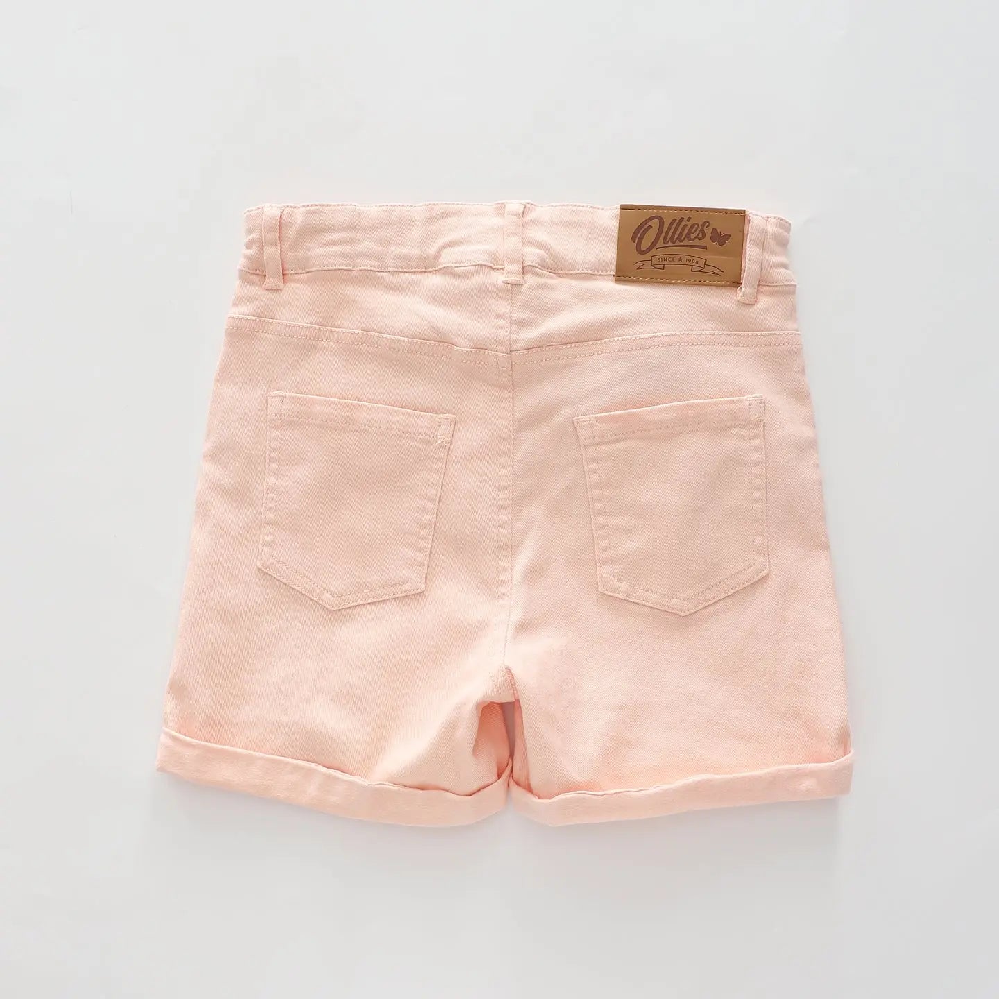 Pastel Peach Denim Shorts Ollies Place