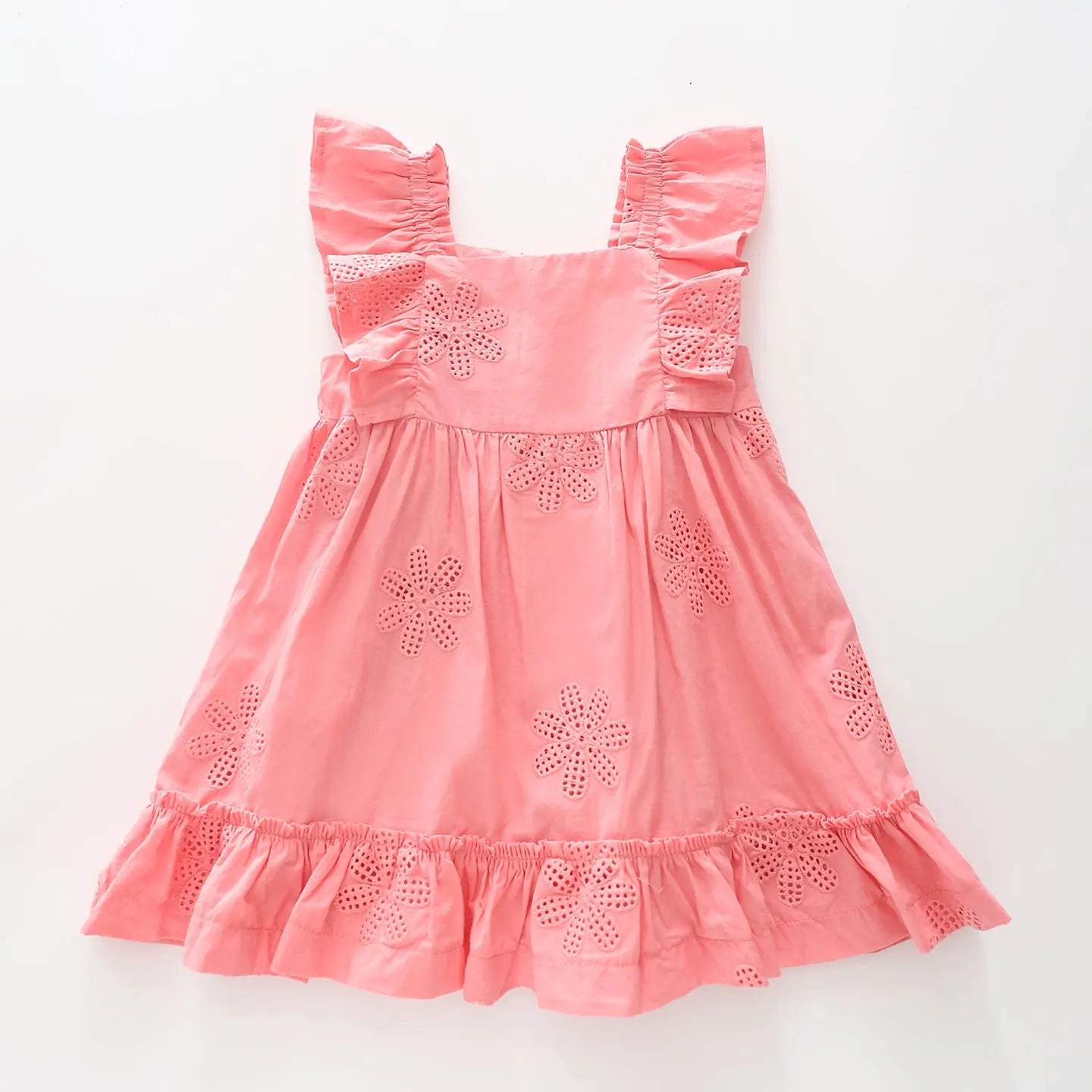 Pink Broderie Flower Dress Ollies Place