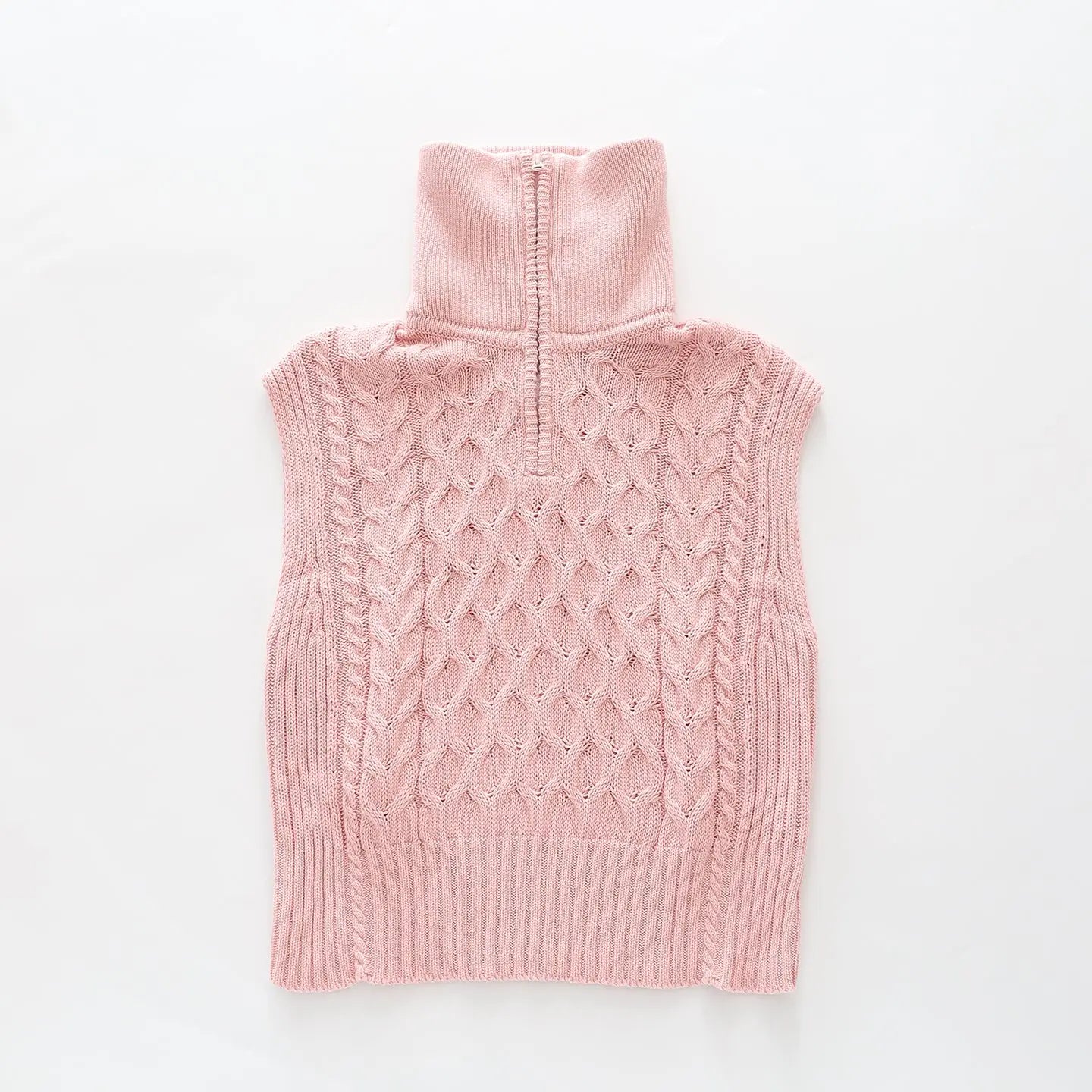 Pink Cable Knit Vest Ollies Place