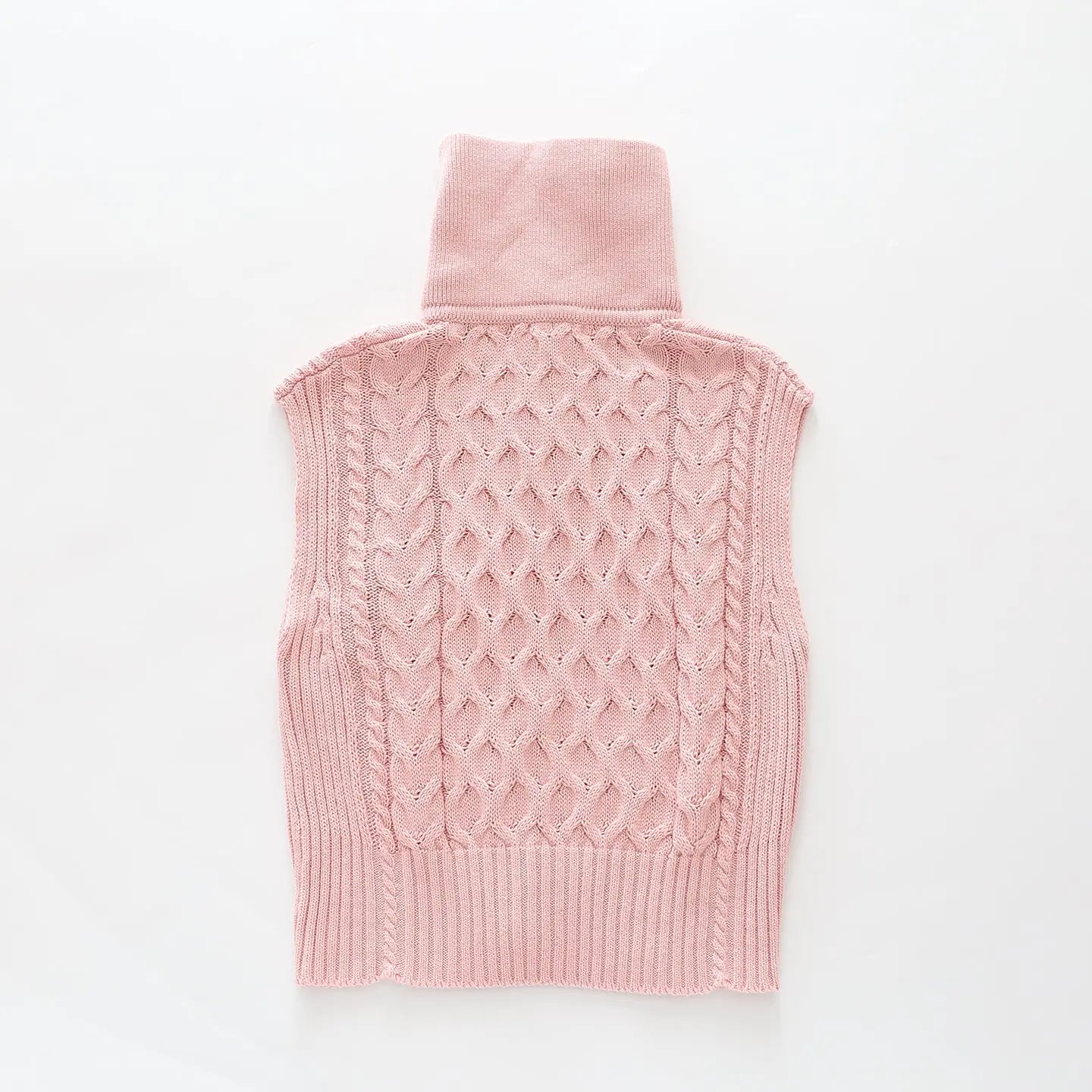 Pink Cable Knit Vest Ollies Place