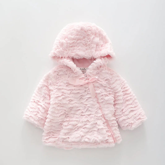 Pink Faux Fur Baby Girls Coat Ollies Place