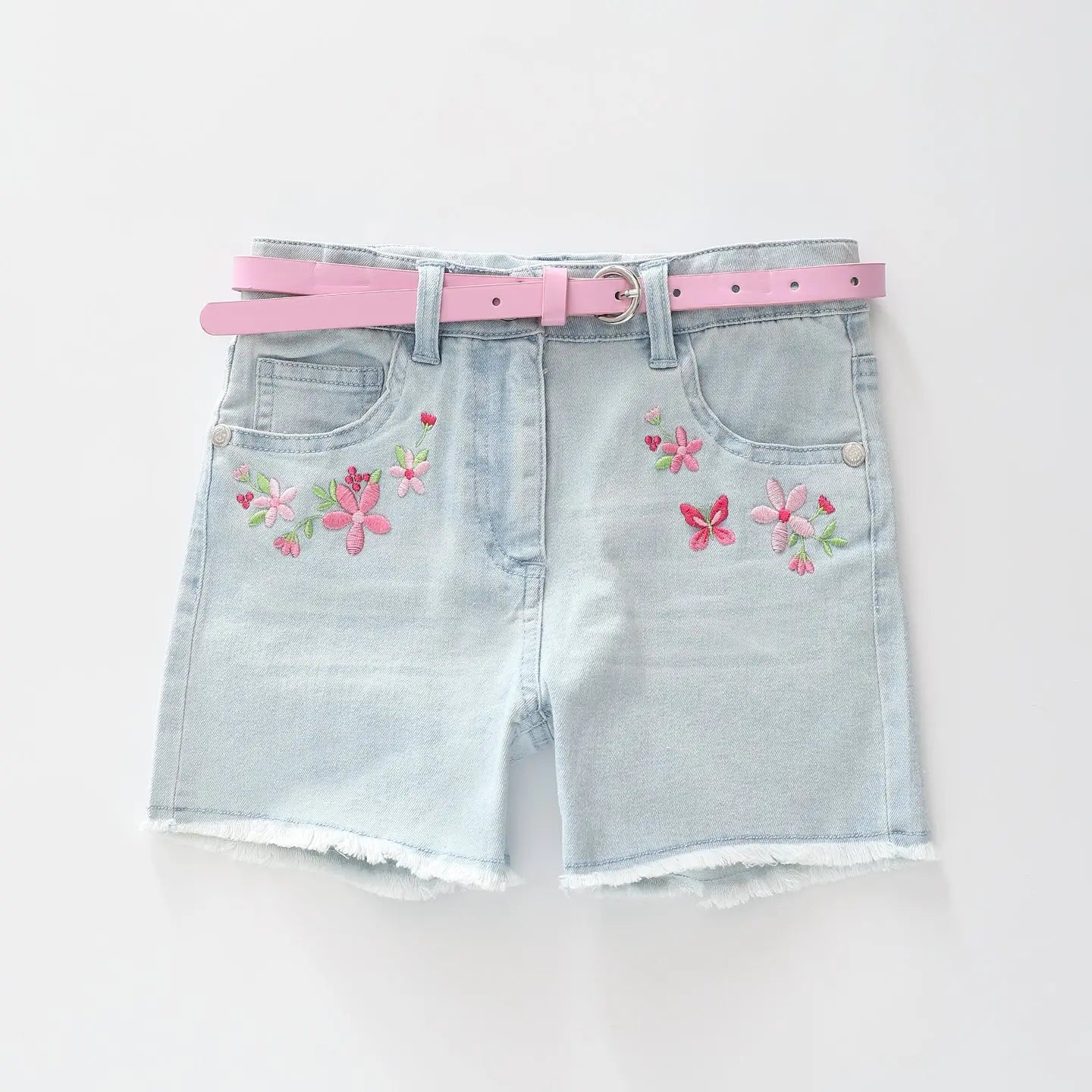 Pink Florals Denim Shorts Ollies Place