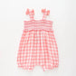Pink Gingham Baby Boho Romper Ollies Place