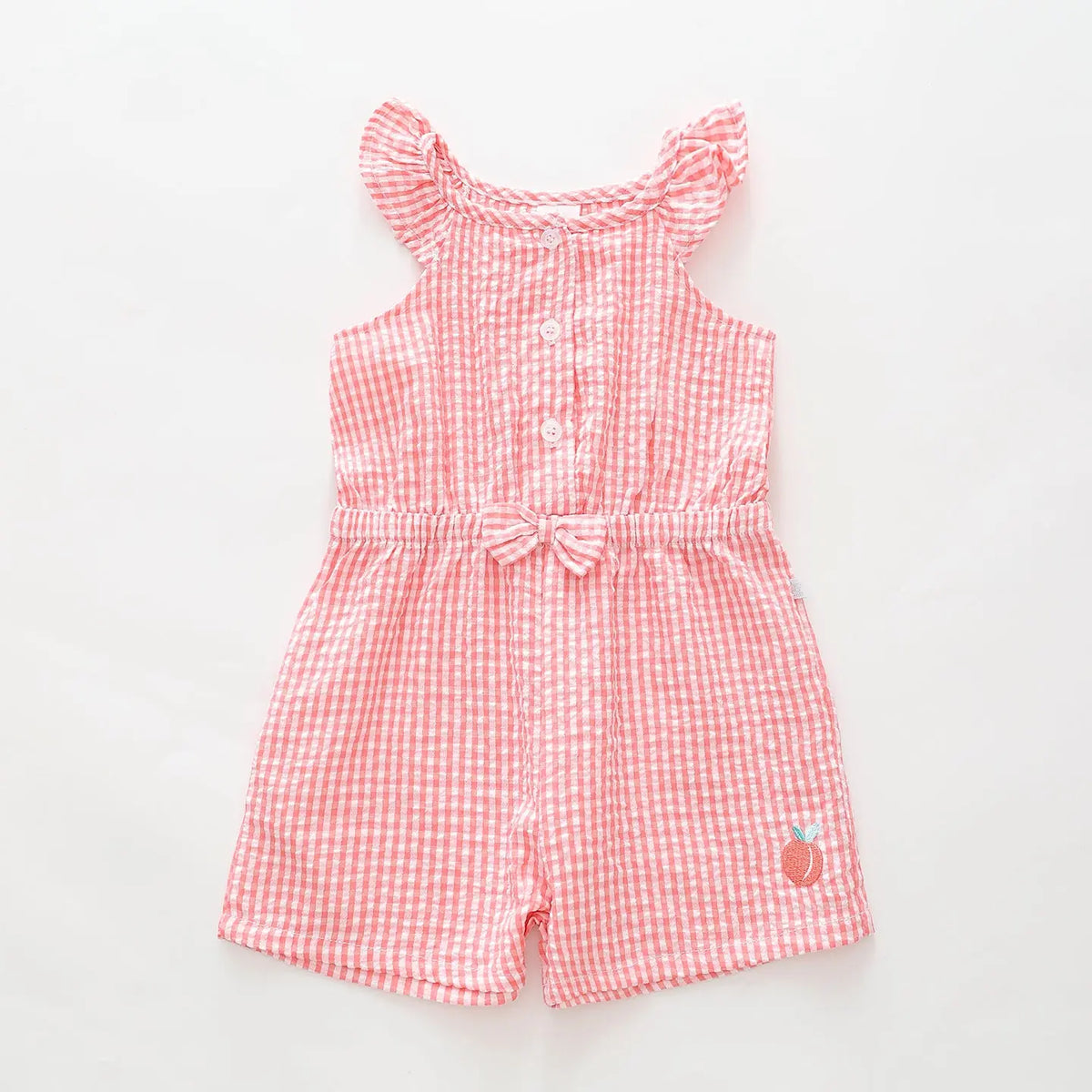 Pink Gingham Romper Ollies Place