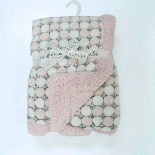 Pink Grey Polka Blanket Ollies Place