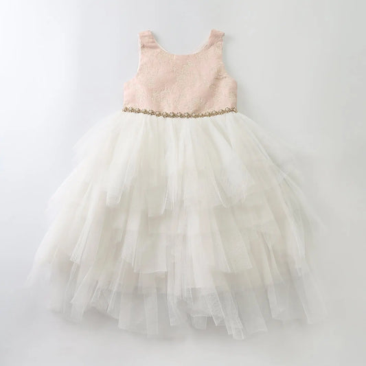 Pink Jacquard Tulle Dress Ollies Place