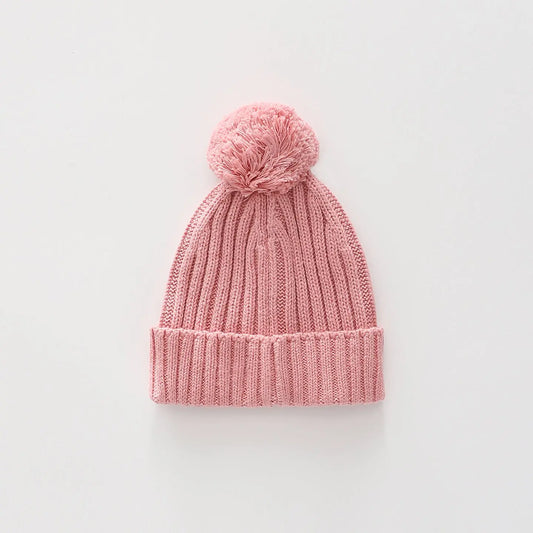 Pink Knit Pompom Beanie Ollies Place