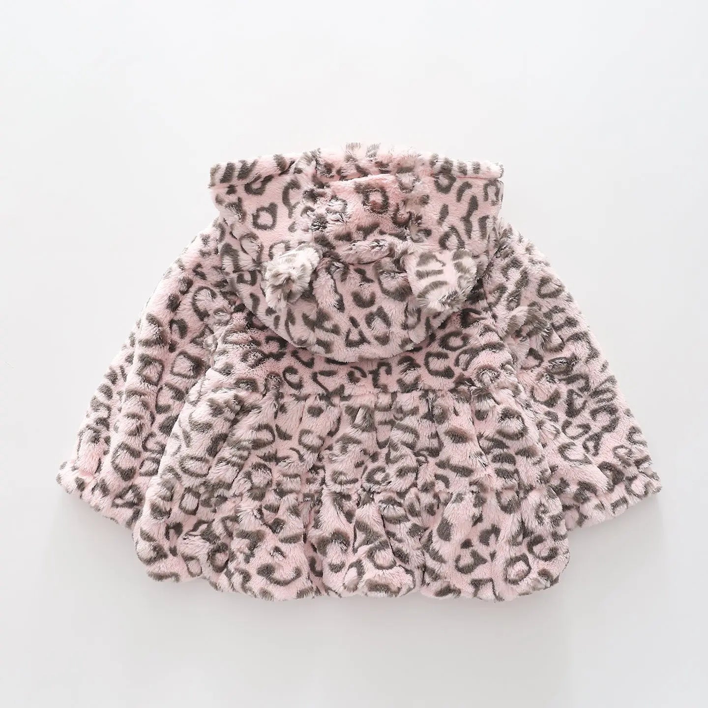 Pink Leopard Faux Fur Hooded Jacket For Baby Girl Ollies Place