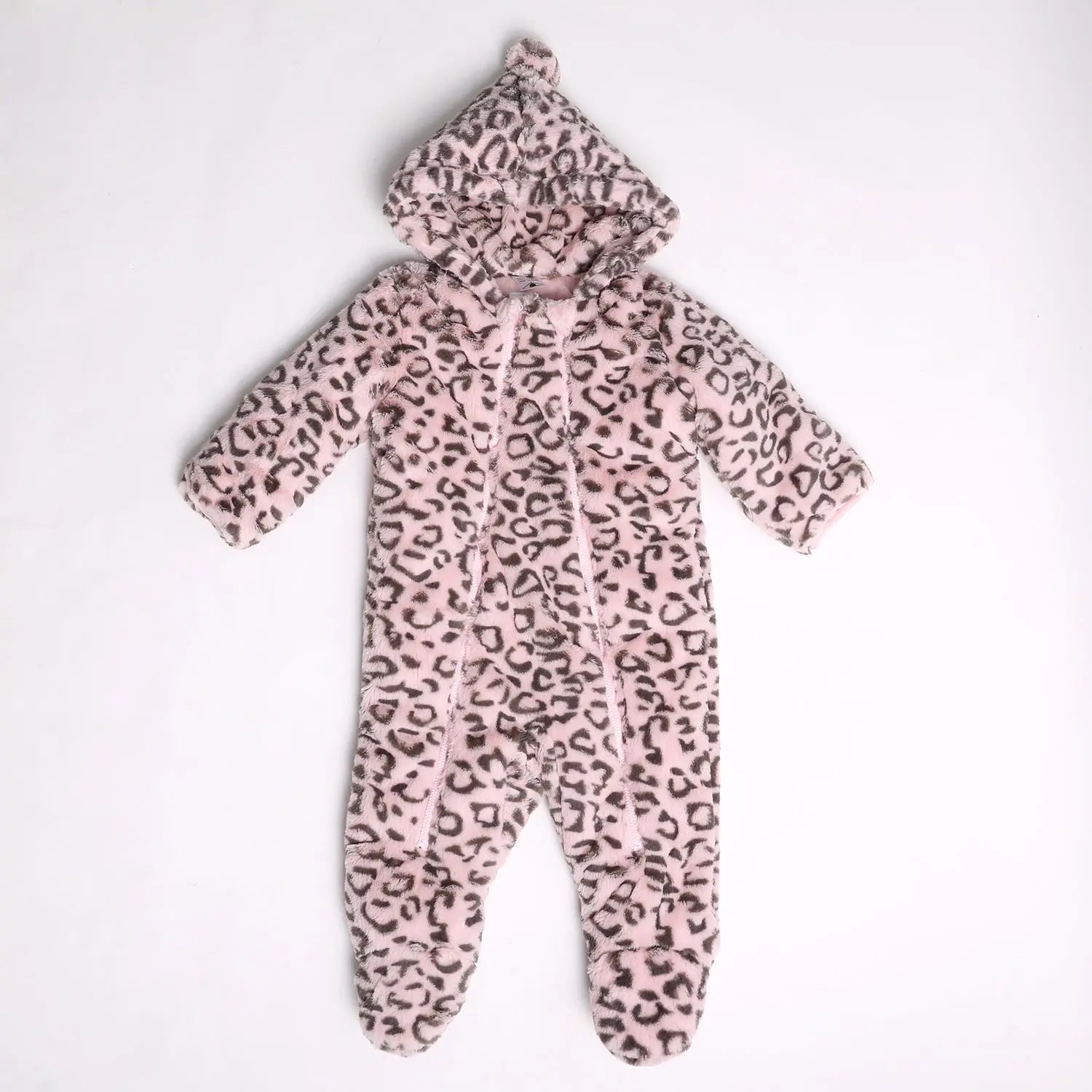 Pink Leopard Faux Fur Padded Suit Ollies Place