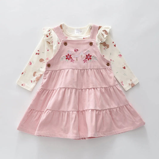 Pink Pinafore Dress Set Ollies Place