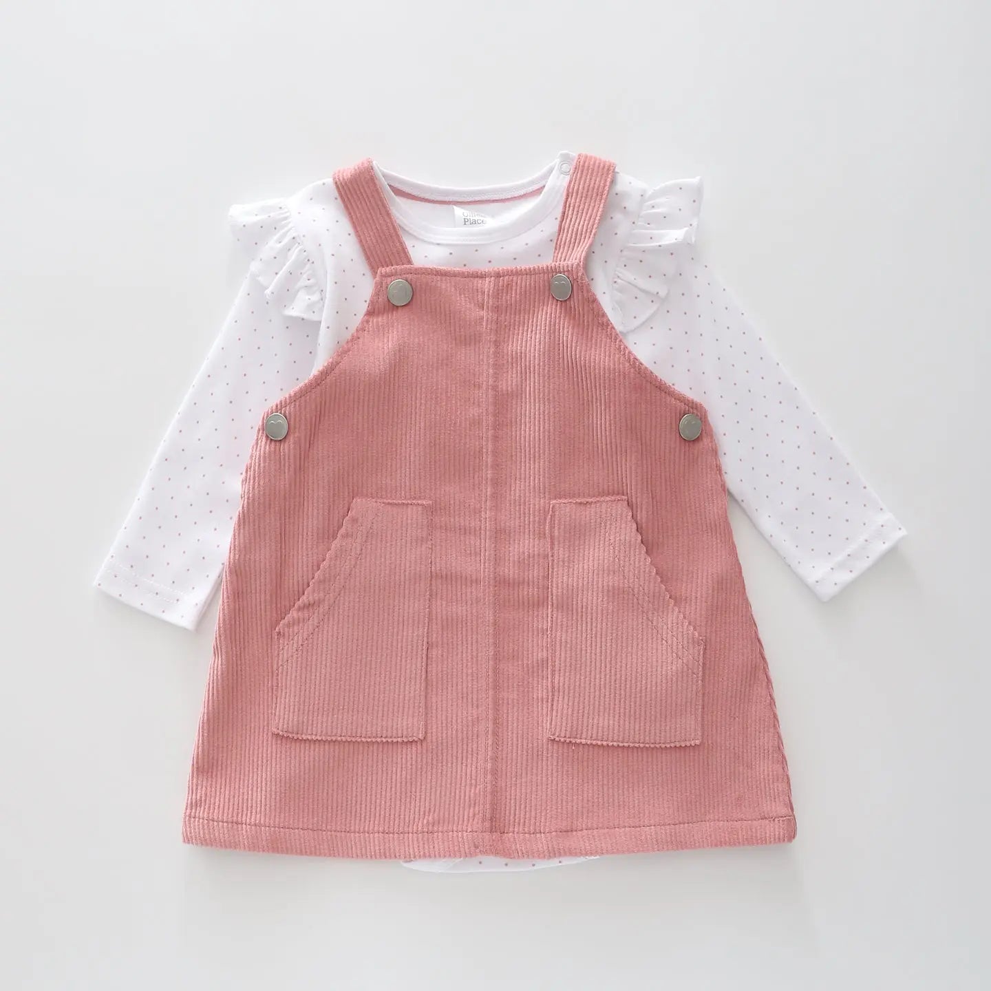 Pink Pinafore and Bodysuit Set Ollies Place