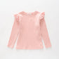 Pink Ruffle Trim LS Top Ollies Place