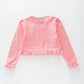 Pink Ruffle True Knit Bolero Cardigan Ollies Place