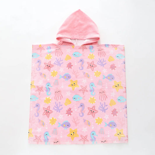 Pink Starfish Kids Poncho Towel Ollies Place