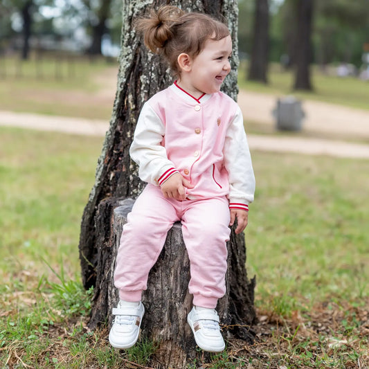 Pink Varsity Tracksuit Set Ollies Place