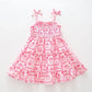 Pink & White Embroidered Sun Dress Ollies Place