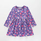 Pink and Purple Rose LS Dress Ollies Place