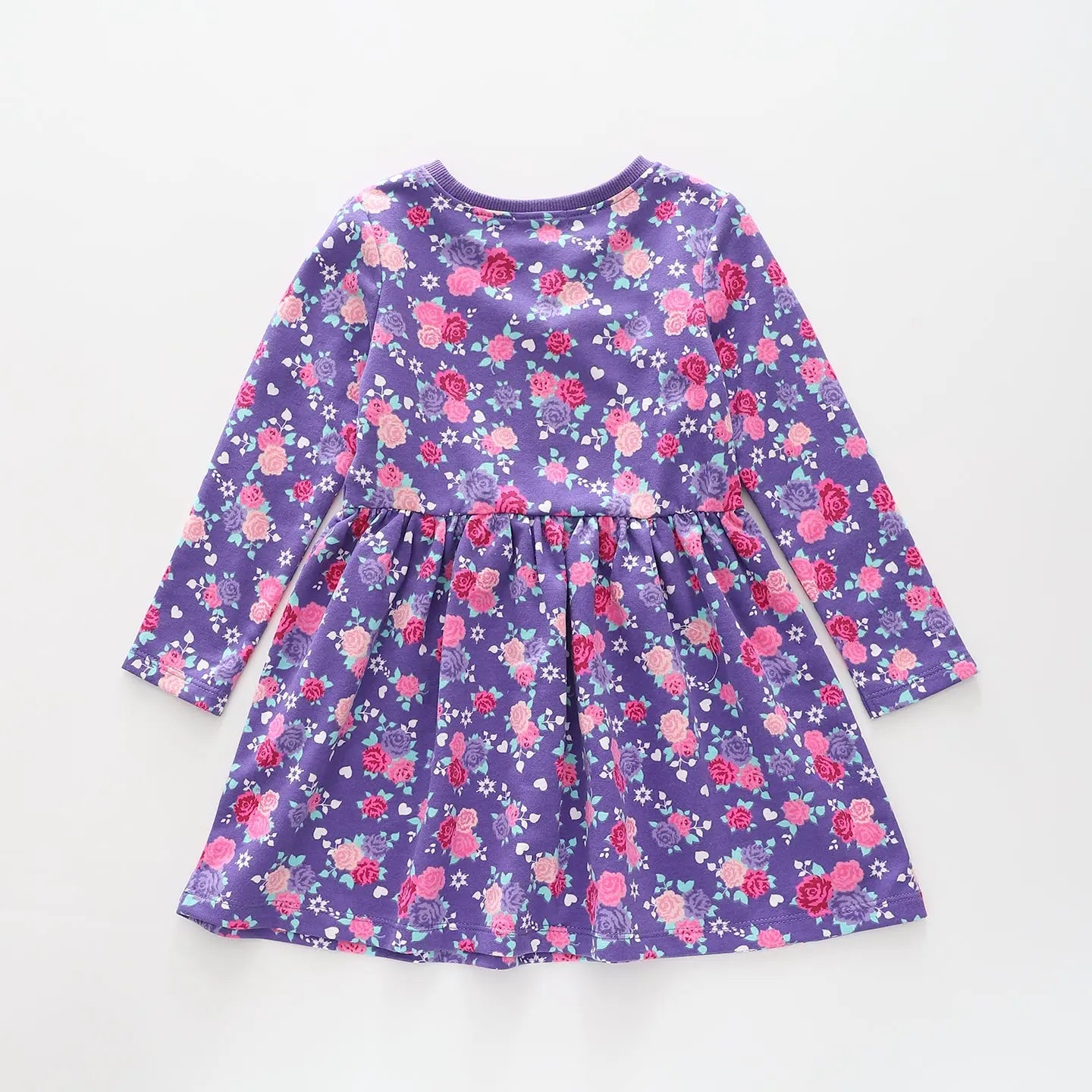 Pink and Purple Rose LS Dress Ollies Place