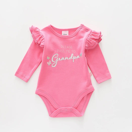 Please Pass Me To Grandpa, Baby Girls Bodysuit Ollies Place