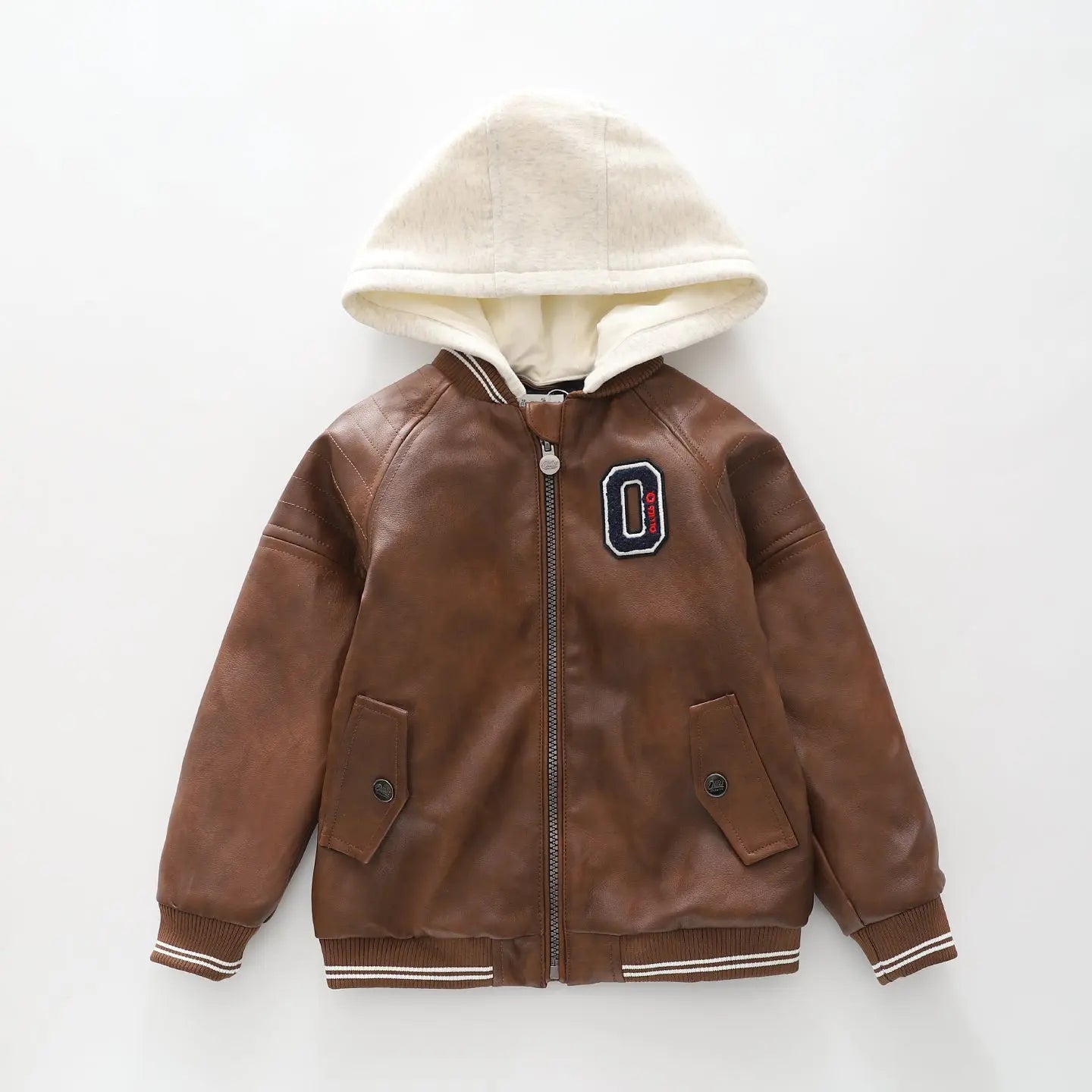Pleather Hooded Bomber Jacket Ollies Place