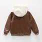 Pleather Hooded Bomber Jacket Ollies Place