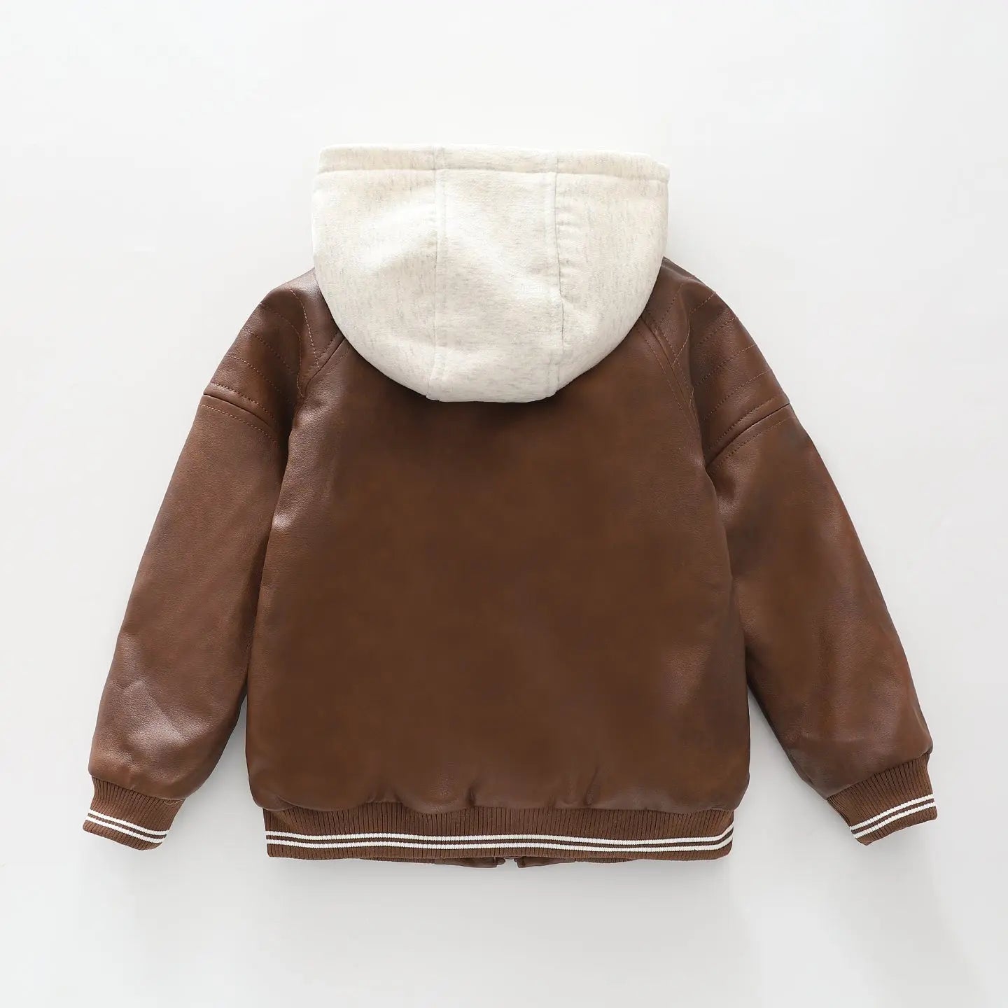 Pleather Hooded Bomber Jacket Ollies Place