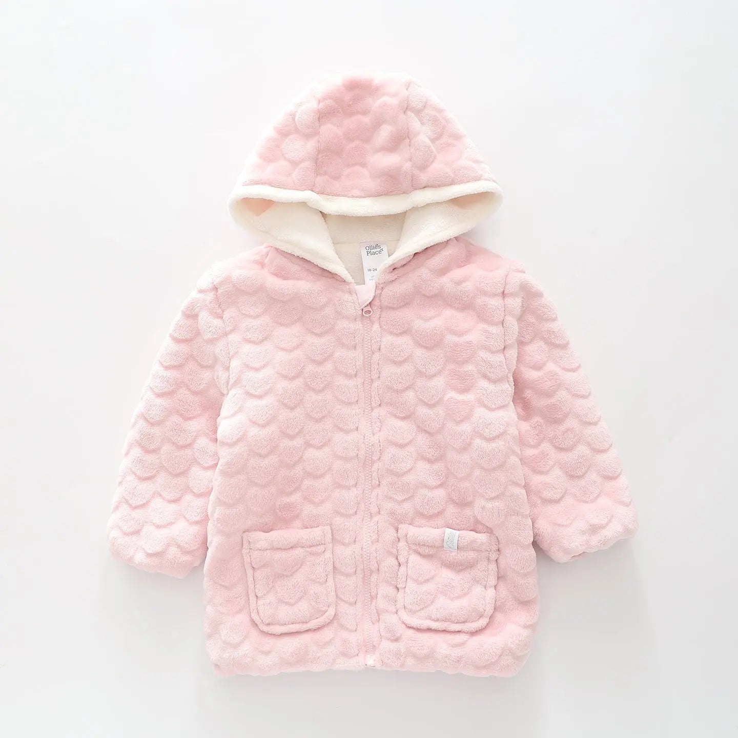 Plush Heart Hooded Jacket Ollies Place