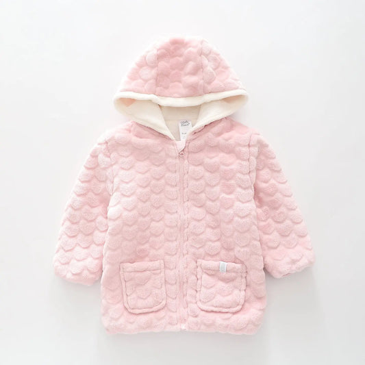 Plush Heart Hooded Jacket Ollies Place
