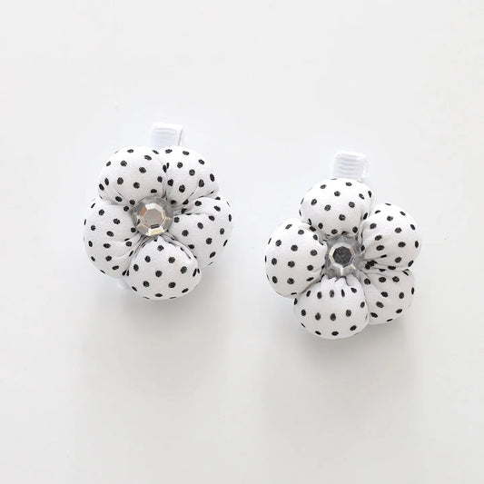 Polka Dot Flower Hair Clips 2 Pack Ollies Place